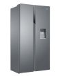 Haier HSR3918EWPG 90cm American Style Side-by-Side Fridge Freezer - Platinum Inox