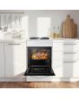 Midea MFO20DME4H109-WH 50cm Single Oven FS Cooker with Sealed Plates - White - A Rated