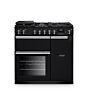 Rangemaster PR90DFPCBL/CM1 90cm Dual Fuel Range Cooker Charcoal Black with Chrome Trim