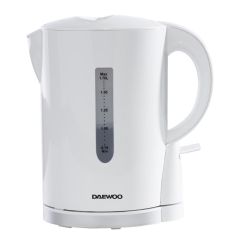 Daewoo SDA1650GE 1.7L 2200W White Plastic Kettle with Chrome Band