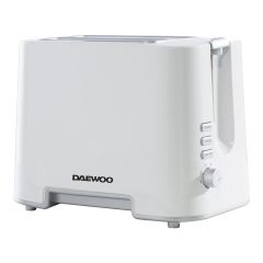 Daewoo SDA1651GE 2 Slice White Plastic Toaster with Chrome Band