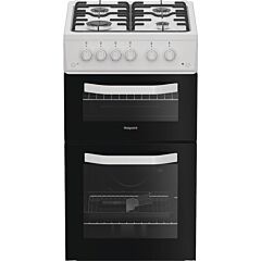 Hotpoint HTG5GCW Freestanding 50cm Gas Double Cooker - White