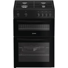 Indesit IDG6GB 60cm Gas Double Cooker - Black