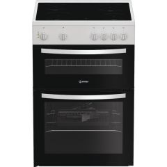 Indesit ITE6VMW Freestanding 60cm Electric Cooker with Ceramic Hob