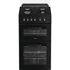 Hotpoint HDG5GCB Freestanding 50cm Gas Double Cooker - Black