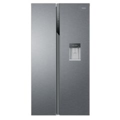 Haier HSR3918EWPG 90cm American Style Side-by-Side Fridge Freezer - Platinum Inox