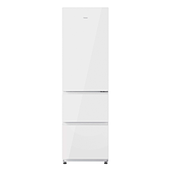 Haier HTR3518DNGWK 3D 55 Series 3 Freestanding Fridge Freezer - White Glass - D Rated