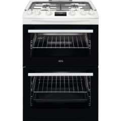 AEG CGX6130ACW 60cm Double Oven Gas Cooker - White