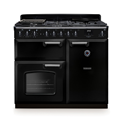 Rangemaster CLDL100DFPGBL/CM1 Classic Deluxe 100 Dual Fuel Range Cooker - Gloss Black - A Rated