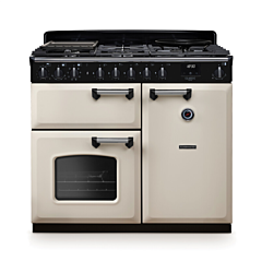 Rangemaster CLDL100DFPPCR/CM1 Classic Deluxe 100 Dual Fuel Range Cooker - Pale Cream - A Rated