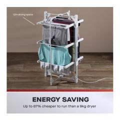Daewoo HEA1965 3-Tier Heated Clothes Airer - Silver