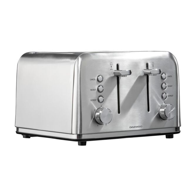 Daewoo SDA2082GE Kensington 4 Slice Toaster - Stainless Steel