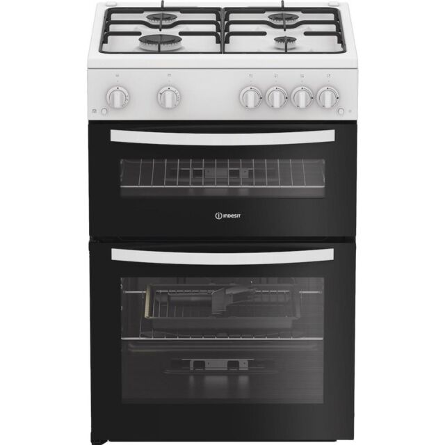 Indesit IDG6GW Freestanding 60cm Gas Double Cooker - White