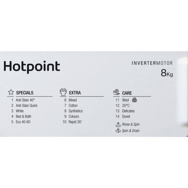 Hotpoint BIWMHG81485 Built-In Front Loading Washing Machine