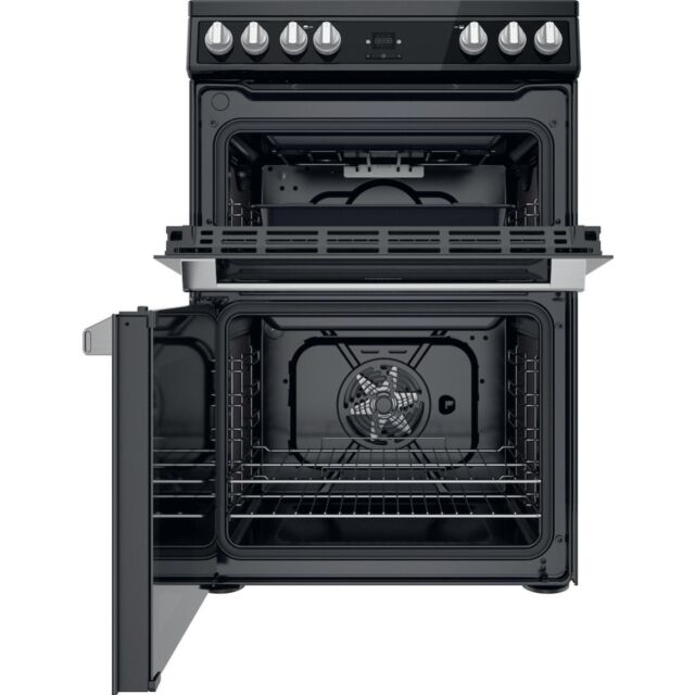 Hotpoint HDT67V9H2CB/UK Ceramic Double Cooker - Black