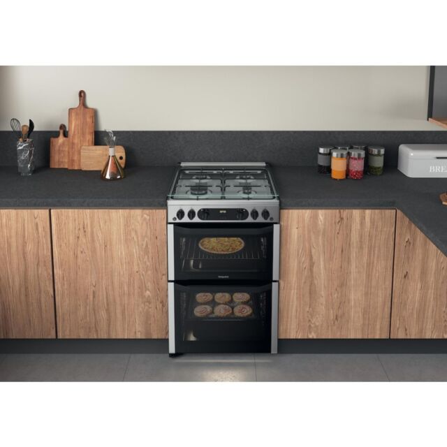 Hotpoint HDM67G0CCX/UK 60cm Double Gas Cooker - Inox
