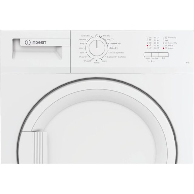 Indesit CYDC82WWGLUK 8kg Condenser Tumble Dryer - White