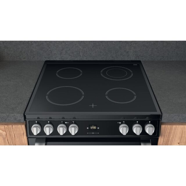 Hotpoint HDT67V9H2CB/UK Ceramic Double Cooker - Black