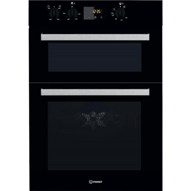 Indesit Aria IDD 6340 BL Electric Double Built-In Oven in Black
