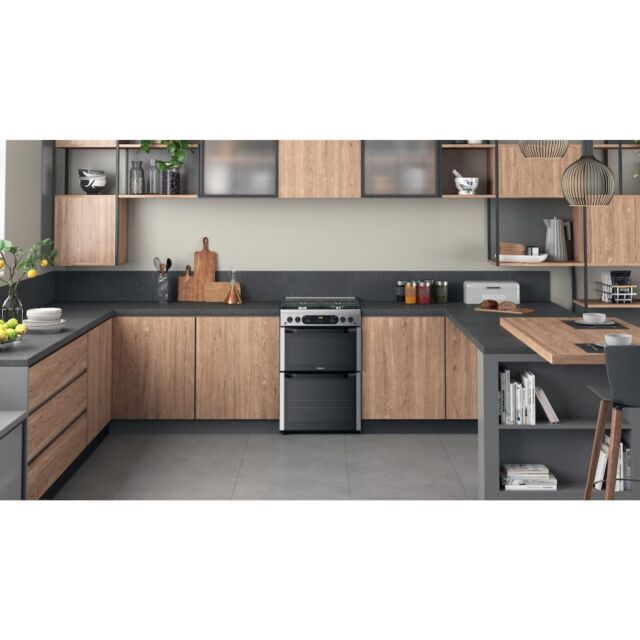 Hotpoint HDM67G0CCX/UK 60cm Double Gas Cooker - Inox