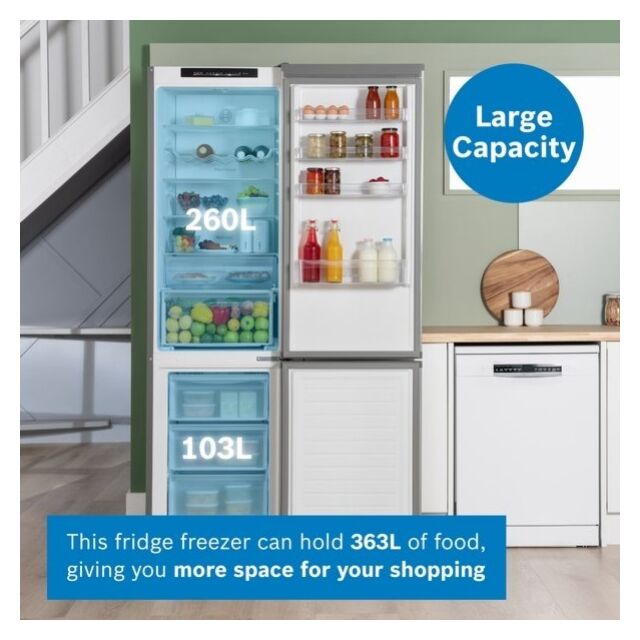Bosch KGN392LDFG, Free-standing fridge-freezer with freezer at bottom