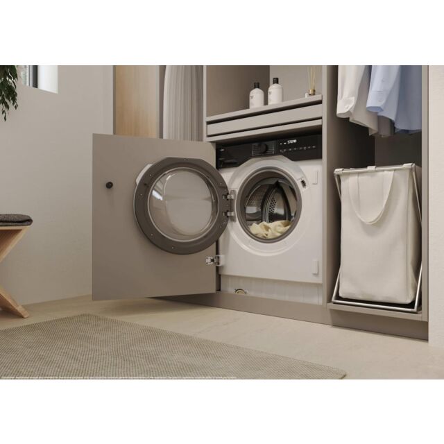 Haier BHA6S696M6D9-80 9/6kg Integrated Washer Dryer with A-30%/D Energy Rating  - White with Black Bezel