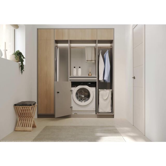 Haier BHA6S696M6D9-80 9/6kg Integrated Washer Dryer with A-30%/D Energy Rating  - White with Black Bezel