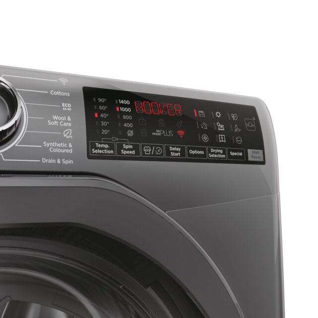 Hoover H3DPS4966TAMRR80 H-Wash&Dry 350 6/9kg 1400rpm D/A Rated Freestanding Washer Dryer - Graphite