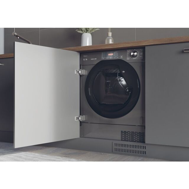 Haier HDB4 H7A2TBERX80 Series 4 7kg A++ Rated Integrated Tumble Dryer - Graphite