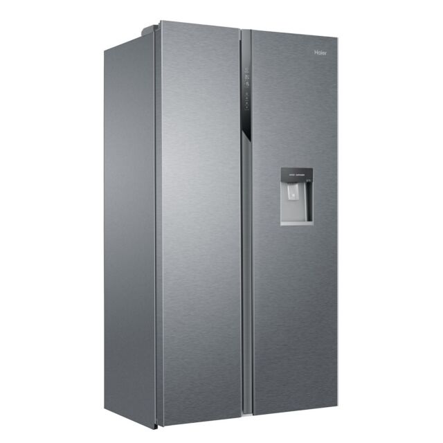 Haier HSR3918EWPG 90cm American Style Side-by-Side Fridge Freezer - Platinum Inox