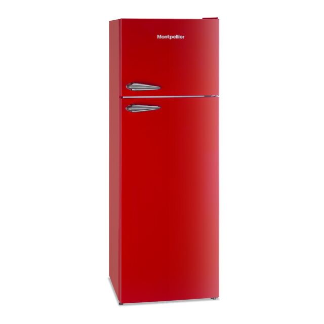 Montpellier MAB346R Retro Top Mount Fridge Freezer in Red