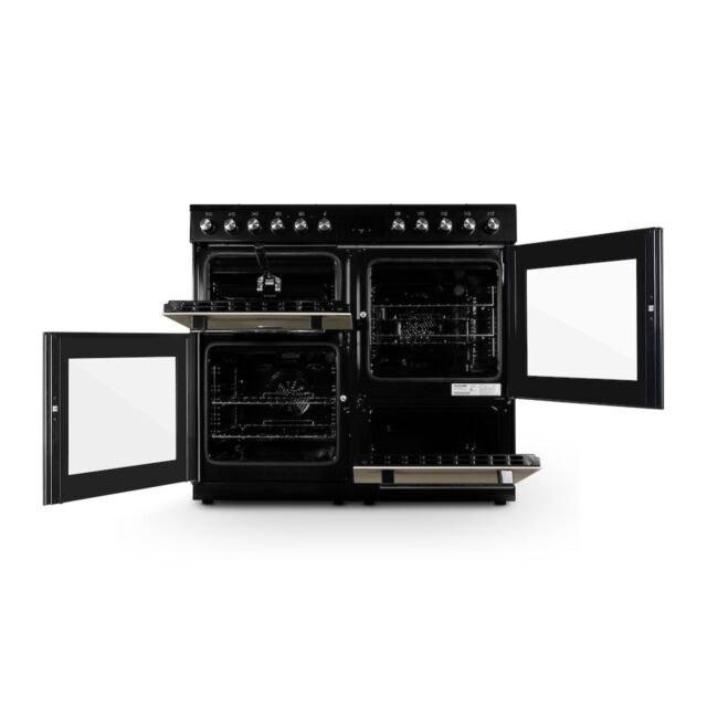 Montpellier MDFRC100K 100cm Dual Fuel Range Cooker In Black