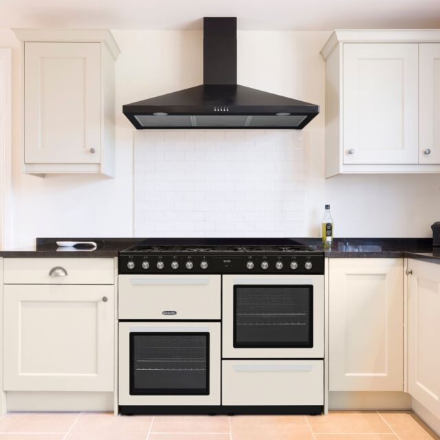 Montpellier MDFRC100K 100cm Dual Fuel Range Cooker In Black