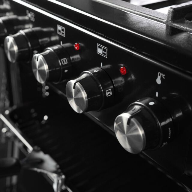 Montpellier MDFRC100K 100cm Dual Fuel Range Cooker In Black