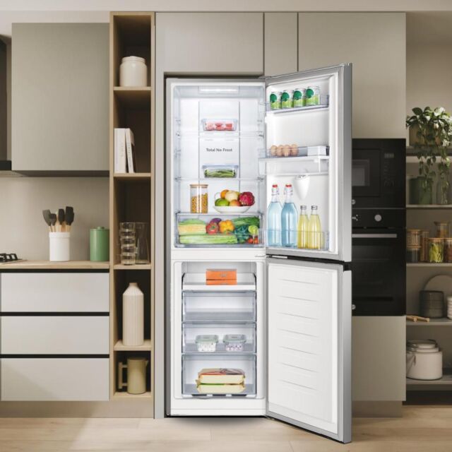 Teknix FFH1825WS/E 55cm 50/50 Fridge Freezer Total No Frost with Water Dispenser - Silver