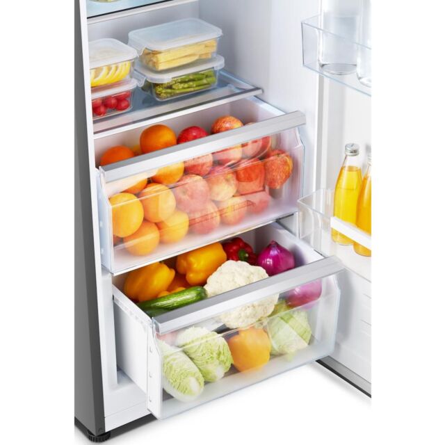 Teknix TH60TLX 60cm Tall Larder Fridge with Metal Tech Cooling - Stainless Steel