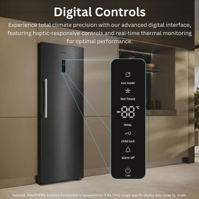 Teknix TH60TLX 60cm Tall Larder Fridge with Metal Tech Cooling - Stainless Steel