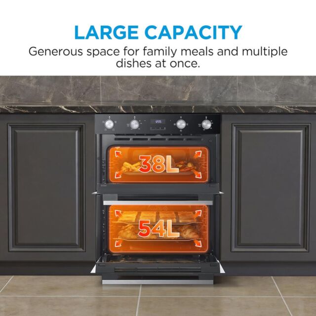 Midea MBOD50M3AD0-BK Fan Built-Under Double Oven - Black - AA Rated