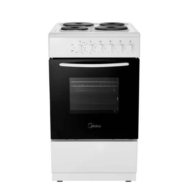 Midea MFO20DME4H109-WH 50cm Single Oven FS Cooker with Sealed Plates - White - A Rated