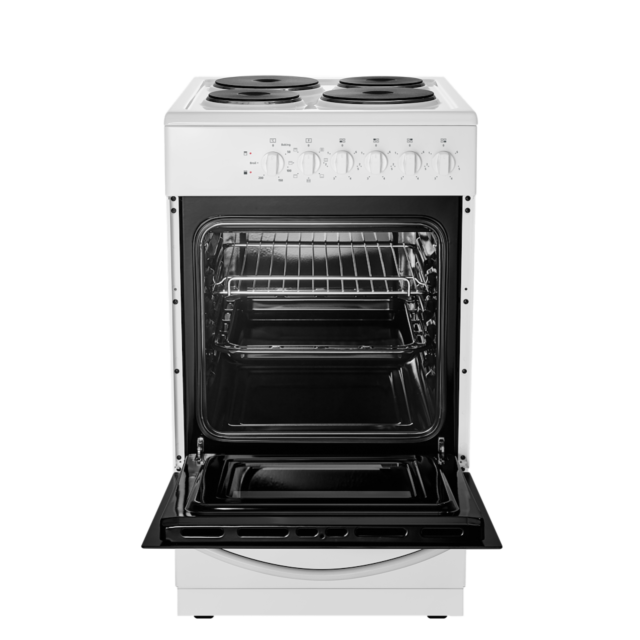 Midea MFO20DME4H109-WH 50cm Single Oven FS Cooker with Sealed Plates - White - A Rated