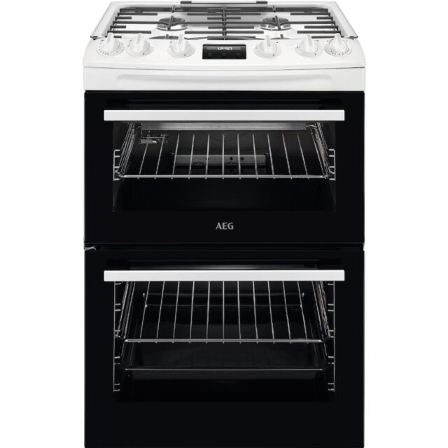 AEG CGX6130ACW 60cm Double Oven Gas Cooker - White