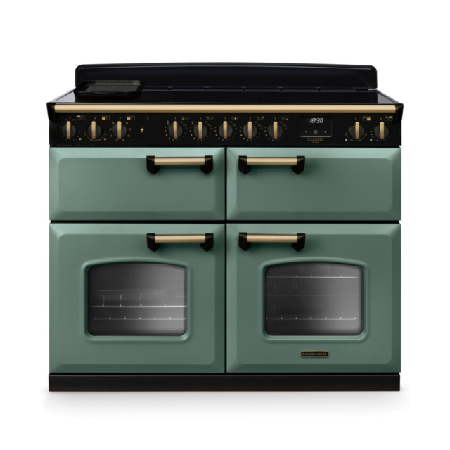 Rangemaster CLDLB110EIPMGR/AB1 Classic Deluxe 110 Induction Range Cooker - Mineral Green - A Rated