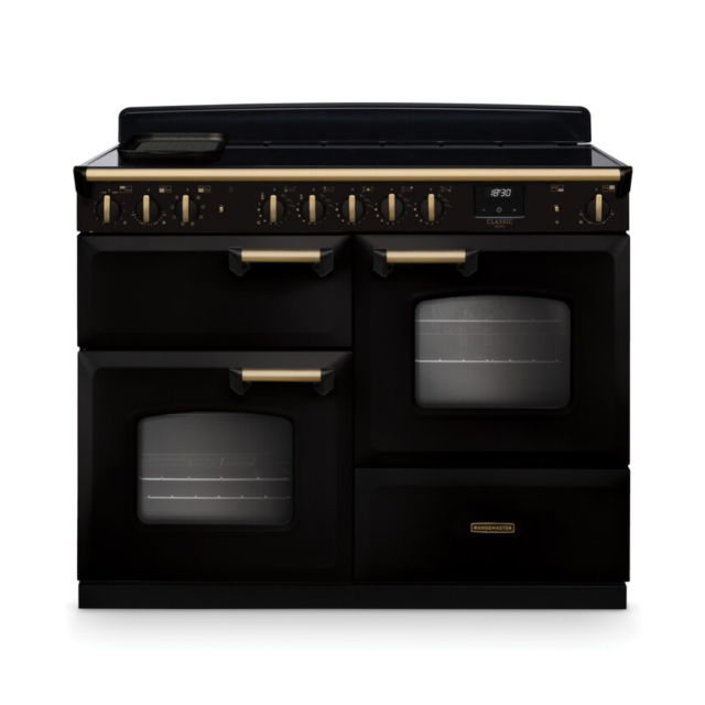 Rangemaster CLDLO110EIPGBL/AB1 Classic Deluxe 110 Induction Range Cooker - Gloss Black - A Rated
