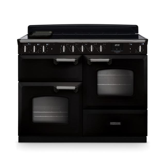 Rangemaster CLDLO110EIPGBL/CM1 Classic Deluxe 110 Induction Range Cooker - Gloss Black - A Rated