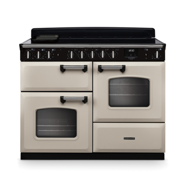 Rangemaster CLDLO110EIPPCR/CM1 Classic Deluxe 110 Induction Range Cooker - Pale Cream - A Rated