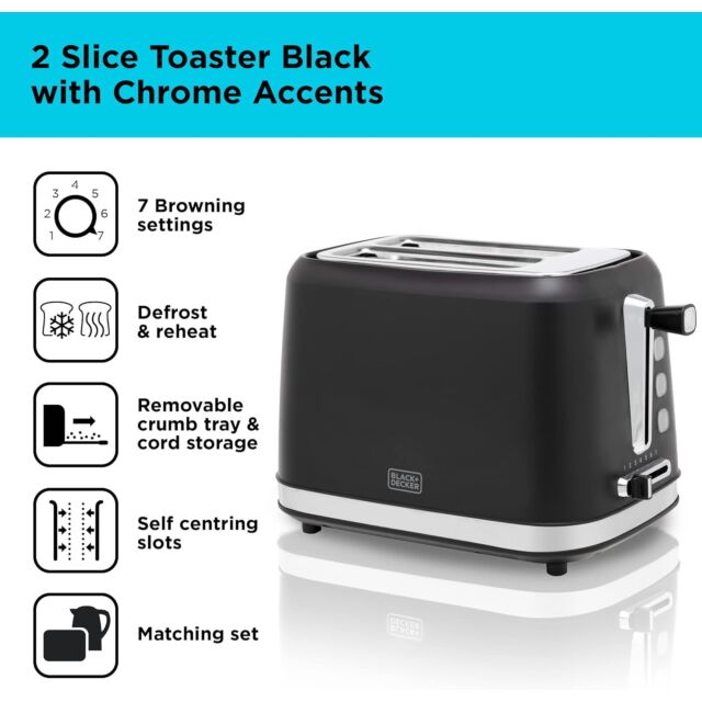 Black and Decker BXTO20077GB 2 Slice Toaster