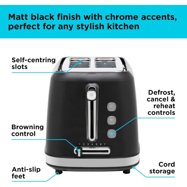 Black and Decker BXTO20077GB 2 Slice Toaster