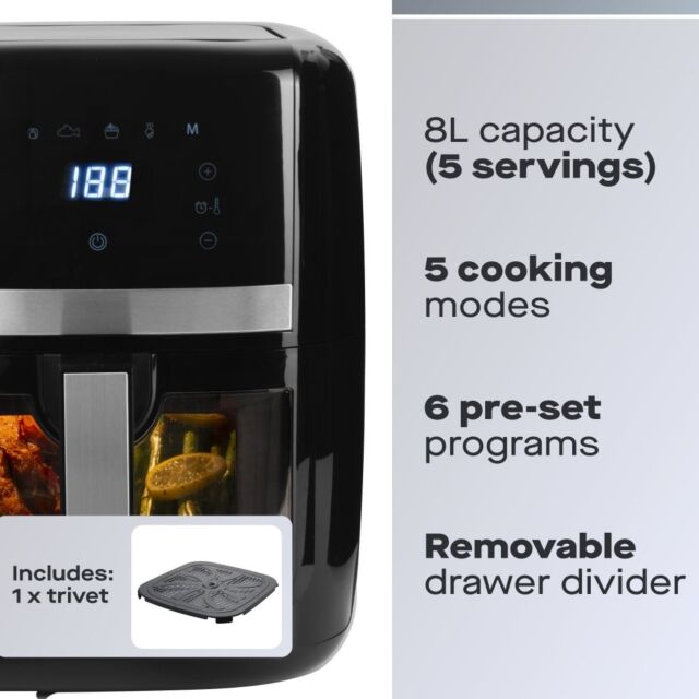 Daewoo SDA2727 8L Air Fryer With Window And Divider