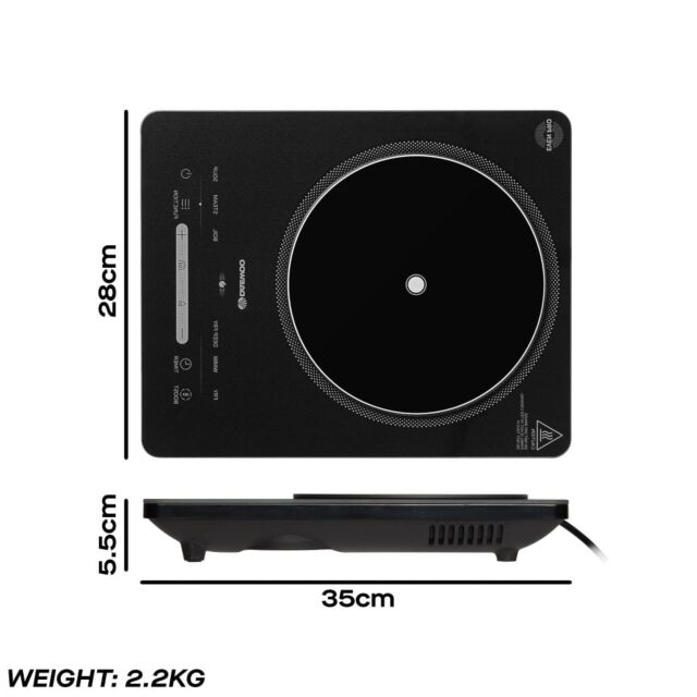 Daewoo SDA2771GE 2200W Single Induction Hob