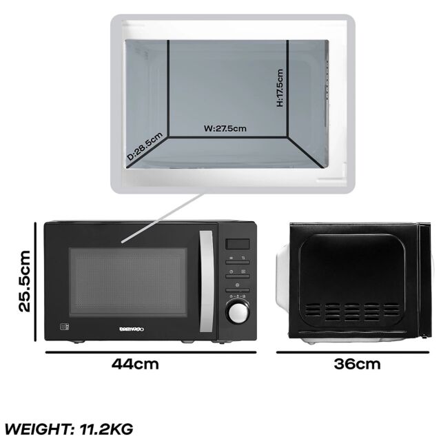 Daewoo 20L Black Digital 800W Microwave SDA2866